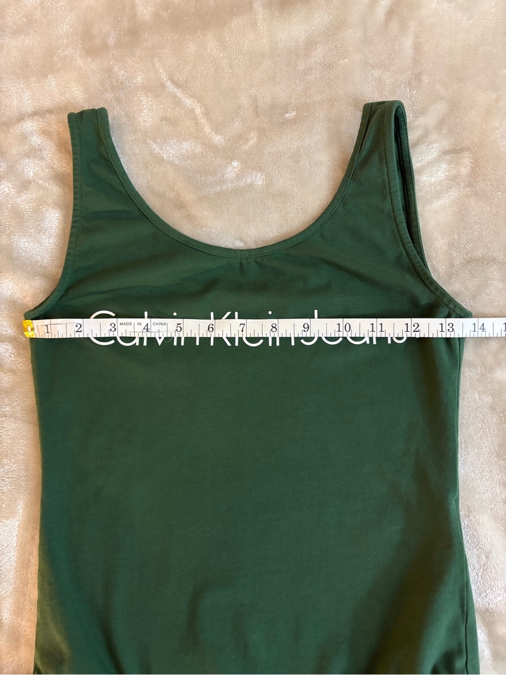 Calvin Klein Scoop Neck Bodysuit Green With Buttons Size XS - Picture 7 of 7